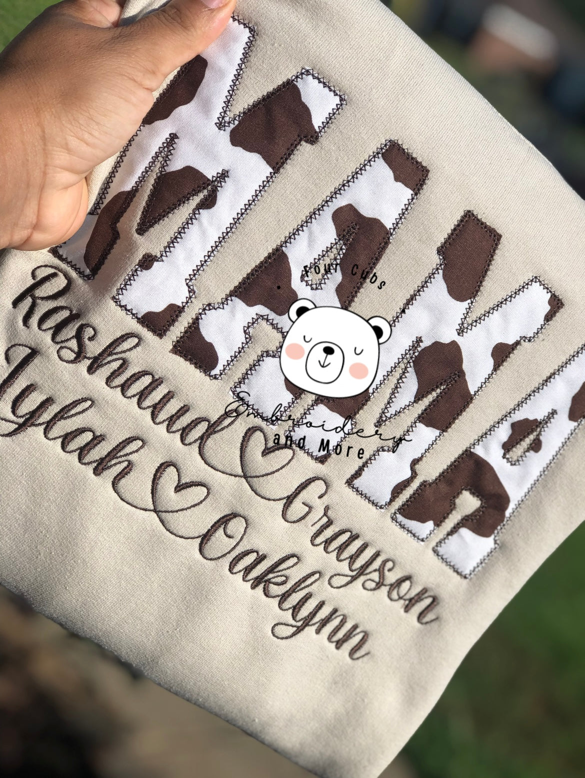 Mama Cow Appliqué Sweatshirt