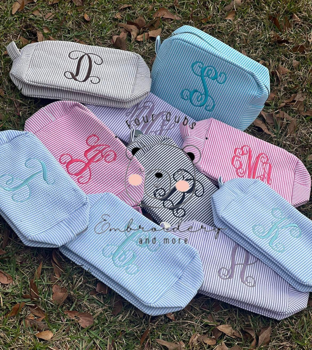 Seersucker Cosmetic Bag