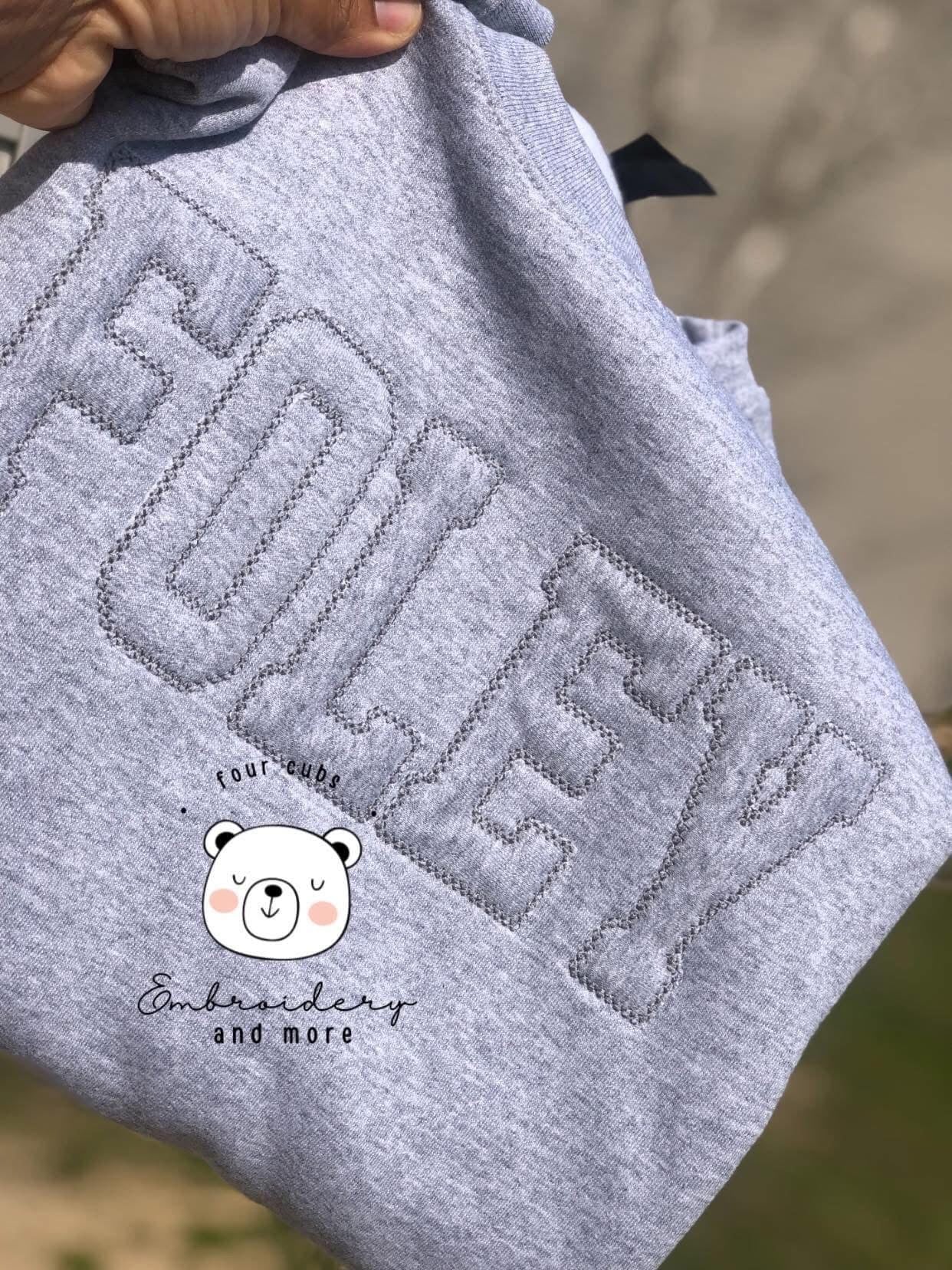 Tone on Tone Sweatshirt Embroidered