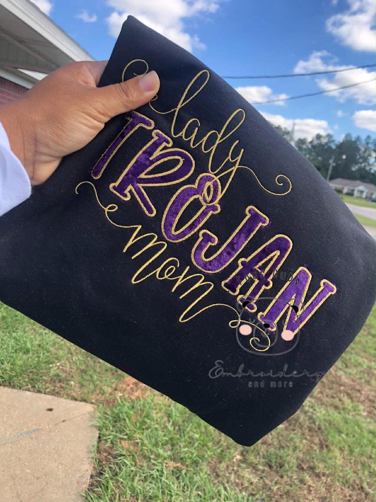 Trojan Mom Sweatshirt Embroidered