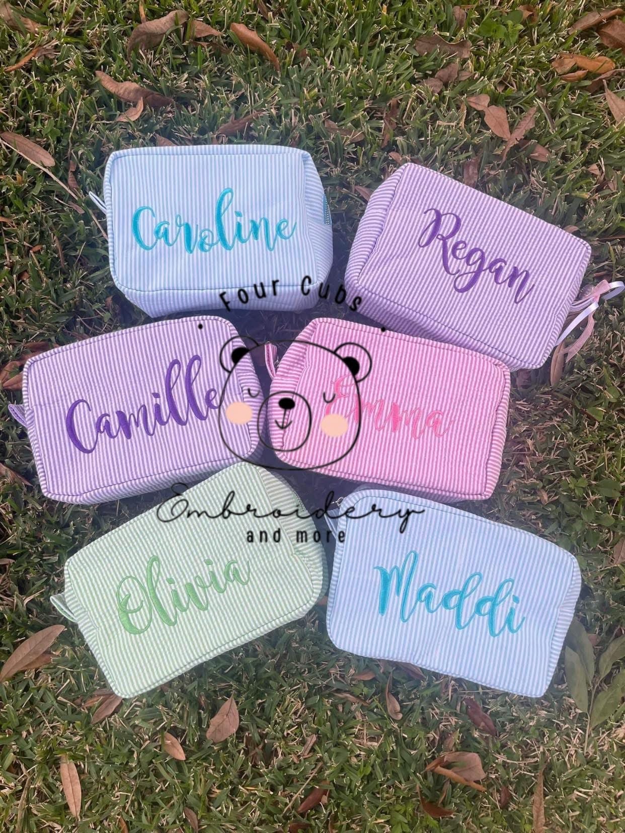 Seersucker Cosmetic Bag